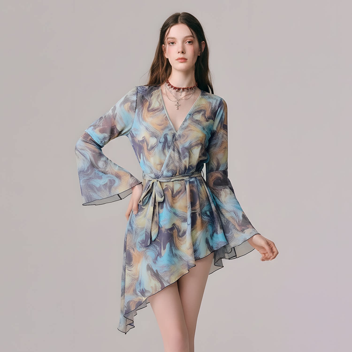 徐苏苏 高级感2026新款保守微胖遮肉显瘦温泉三件套分体式泳衣女