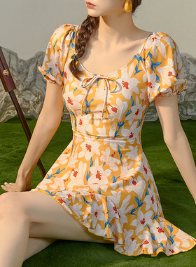 【徐苏苏 一季浮华】高级感2025年新款遮肚显瘦保守泡温泉泳衣女