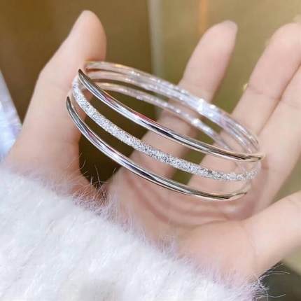 三生三世银手镯s9999纯银镯子实心女款9999足银情侣手环女生银饰