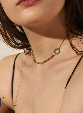 不对称项链女潮性感圆形气质小众网红简约饰品时尚百搭ins锁骨链