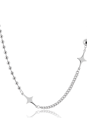 轻奢项链女星星设计银高级锁骨