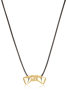 高级感小众金色蝴蝶结吊坠项链女