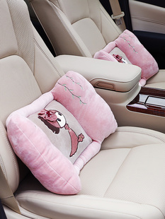 汽车腰靠腰部车用靠垫座椅靠背办公室护腰枕靠垫车载腰垫头枕套装