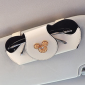 车载眼镜夹汽车遮阳板太阳眼镜收纳层架卡通可爱太阳眼镜盒汽车用