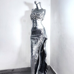 饰分体连衣裙开叉长裙 TDH原创纯银哥特爆闪珍珠链条装 来自元 宇宙