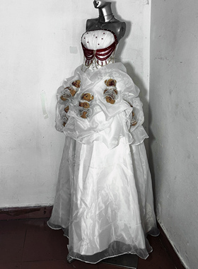 蜂蜜与玫瑰*TDH原创涩谷复古立体小熊蓬蓬水母造型婚纱礼服连衣裙