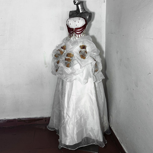 蜂蜜与玫瑰*TDH原创涩谷复古立体小熊蓬蓬水母造型婚纱礼服连衣裙