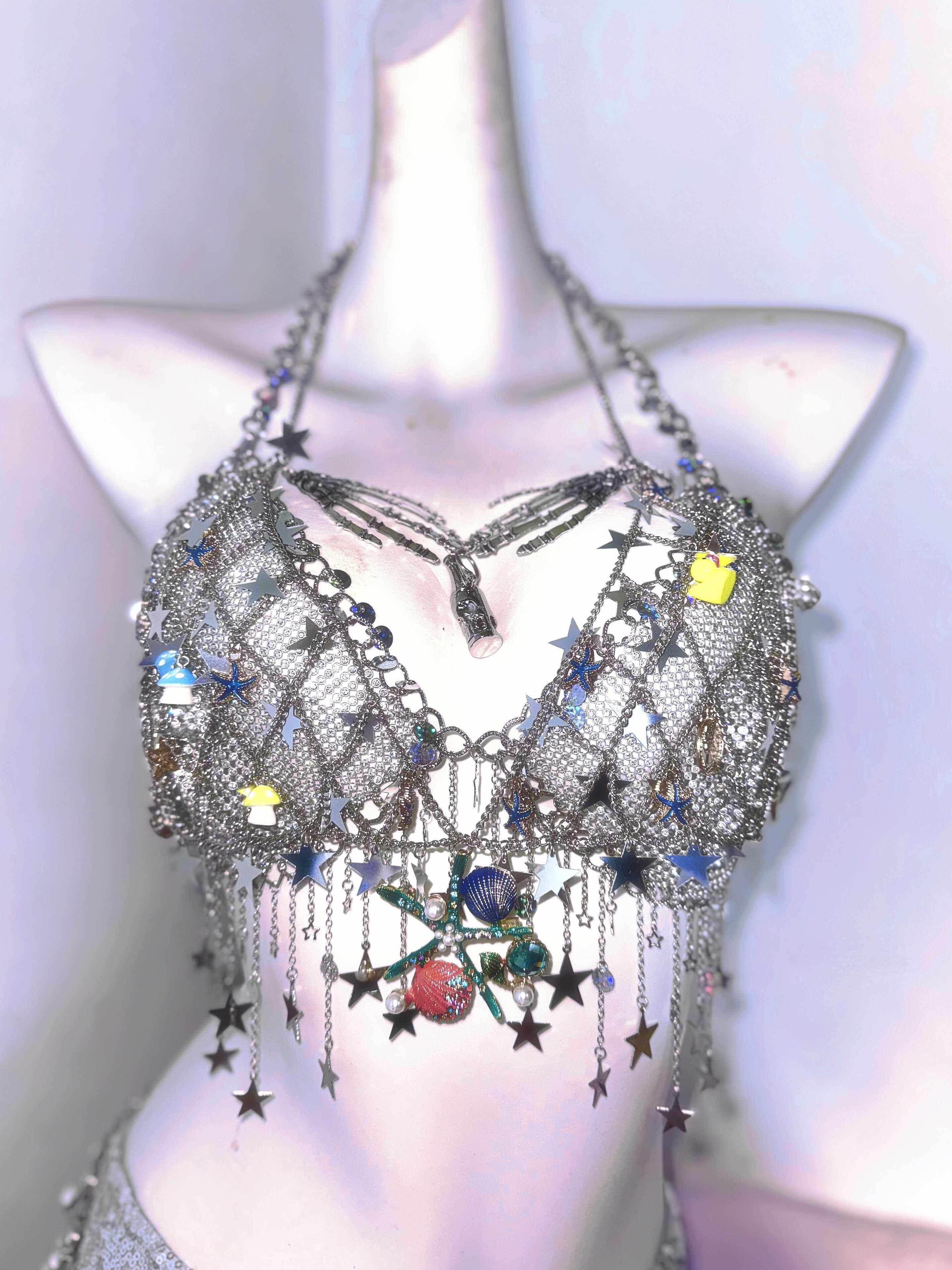 TDH原创*重金属独钥通体手作女团爆闪演出服吊带抹胸背心链条上衣,女装/女士精品,背心吊带,淘宝优惠券,粉丝福利购,淘宝优惠卷