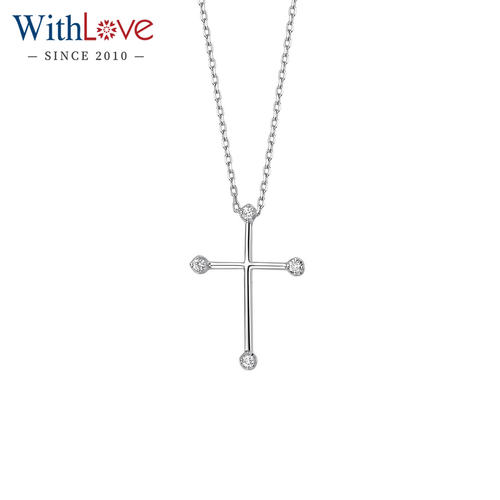 WithLove18K金十字架钻石吊坠