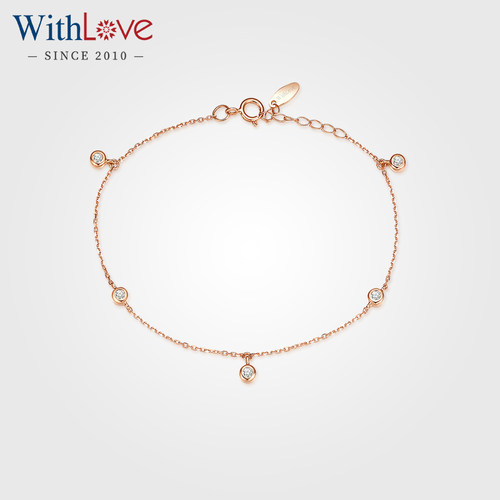 WithLove玫瑰18K金钻石泡泡手链