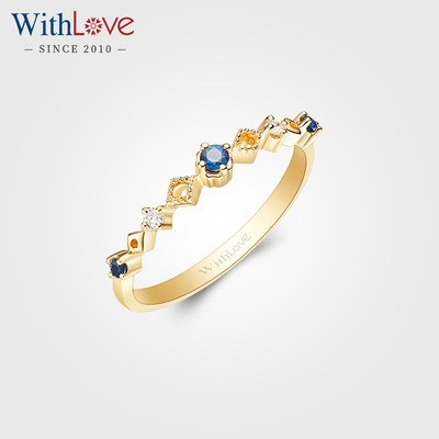 WithLove18K金蓝宝钻石戒指定制