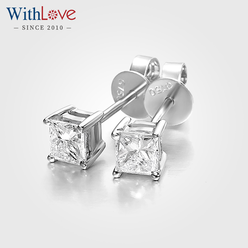 WithLove公主方钻石耳钉