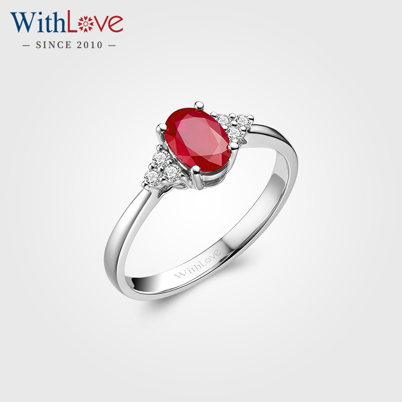 WithLove18K金红宝钻石戒指定制