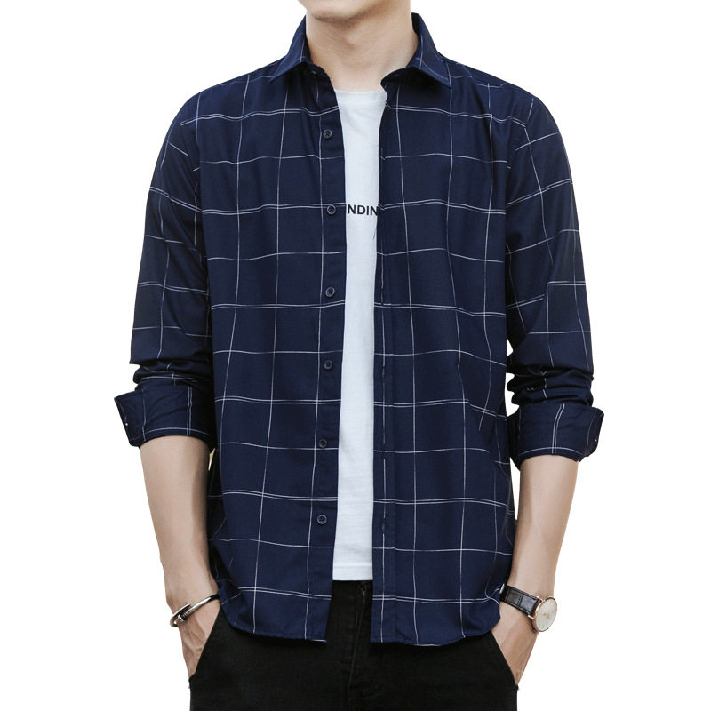 Jonah adida 2019 Spring and summer new pattern men's wear lattice shirt Long sleeve leisure time jacket man Lapel Cardiganin the Men's clothing, Shirt  category - from Buy2taobao.com to provide professional Taobao agent buy service