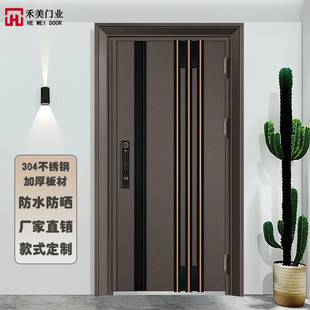 304不锈钢入户门防盗门进户门新款韩式门别墅大门农村自建房大门