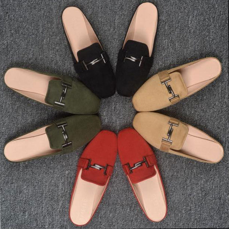 网红休闲平底无后跟鞋chic大码女鞋41-43包头半拖女夏外穿懒人鞋在类目 女鞋, 拖鞋中 - 来自Buy2taobao.com提供专业的淘宝代购服务