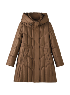 YL-K213中长款女冬季2025新款时尚加厚收腰羽绒服