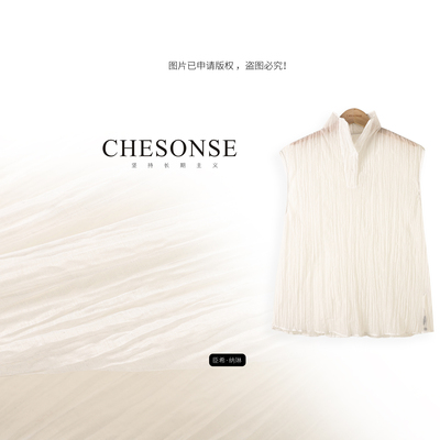 CHESONSE轻奢高级感透透纱衬衫