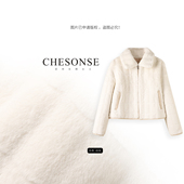 雪山 雅家 2025款 CHESONSE2025 今年流行爆款 毛绒绒短外套6065