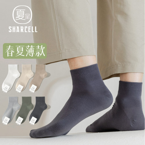 春夏季薄款全棉无骨男士短袜