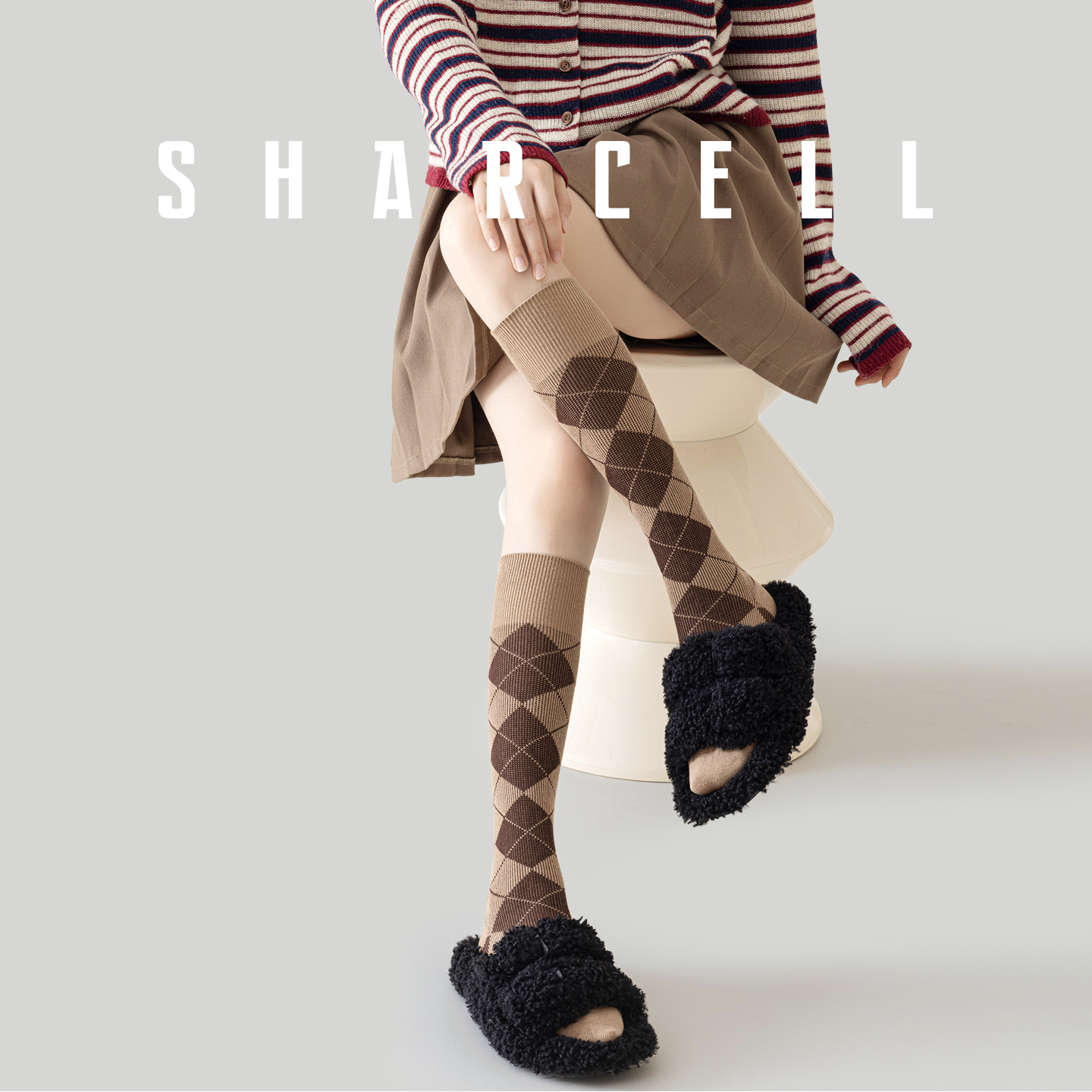 费尔岛小腿袜复古民族风长筒袜