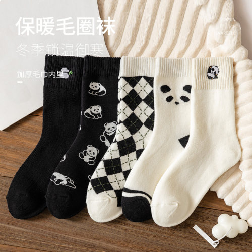 冬季中筒袜加厚保暖女士