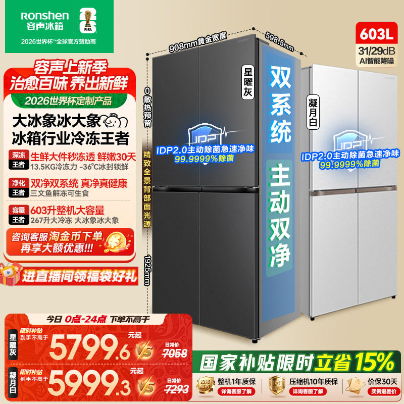 容声大冰象603冰箱行业冷冻王者