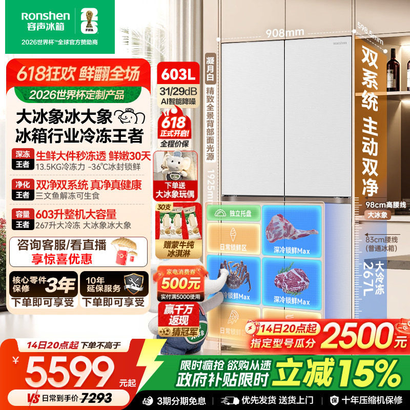 容声大冰象603冰箱行业冷冻王者