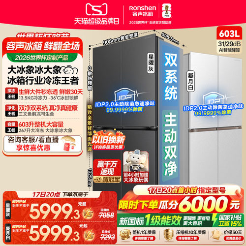 容声大冰象603冰箱行业冷冻王者