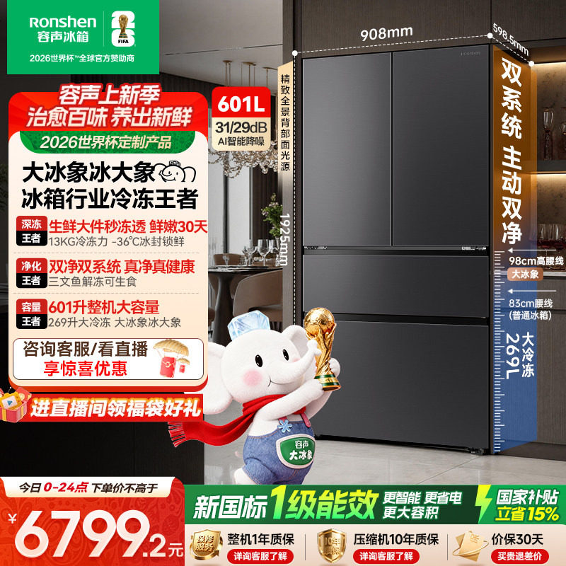 容声大冰象601冰箱行业冷冻王者