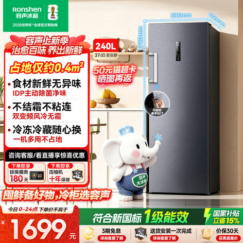 容声大冰象系列240冰柜立式冷柜