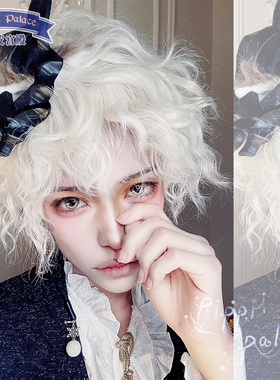 皮皮家 路西法 锡纸烫泡面卷少年网红亚比Y2K王子lolita头套假发