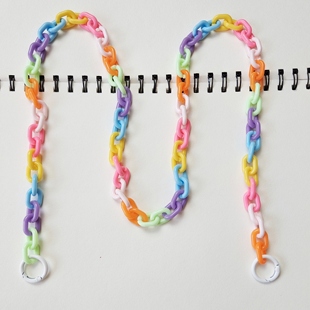 糖果色亚克力链条斜挎挂绳水杯链条包包挂饰挂件多巴胺装 饰配件
