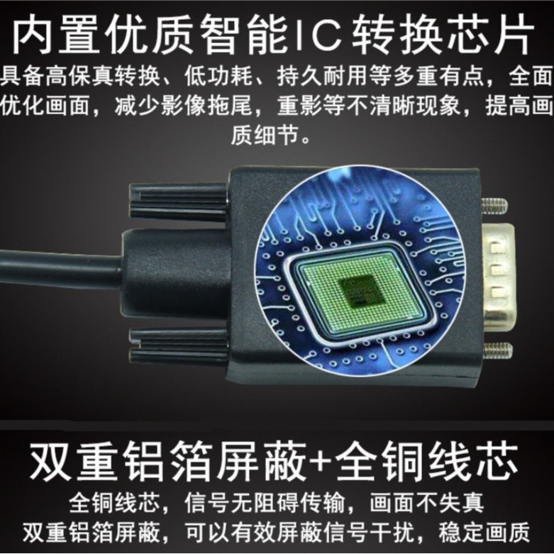 工厂直供DP转DVI转换线带IC智能芯片高清视频显示器电脑高清线