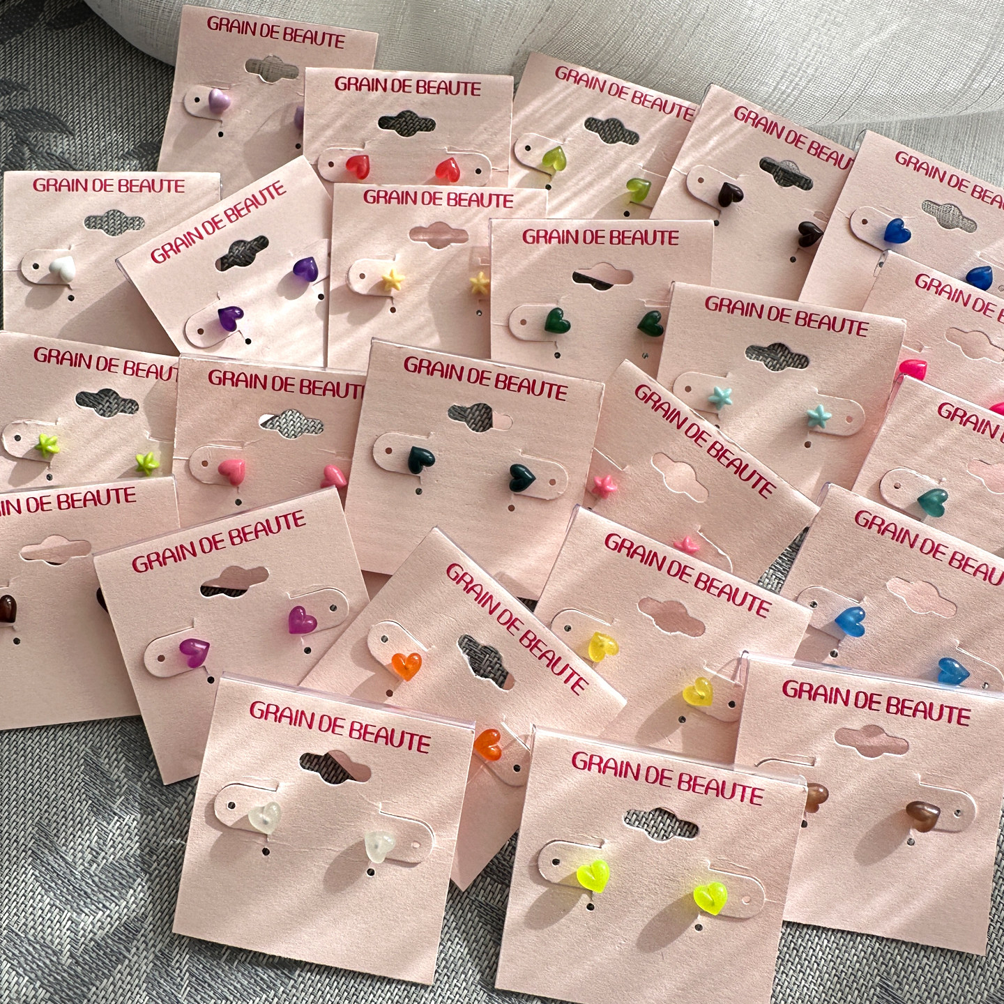 韩国AZNAVOUR/GRAIN de BEAUTE 可爱小号 爱心星星耳钉耳环耳饰,饰品/流行首饰/时尚饰品新,耳钉,淘宝优惠券,粉丝福利购,淘宝优惠卷