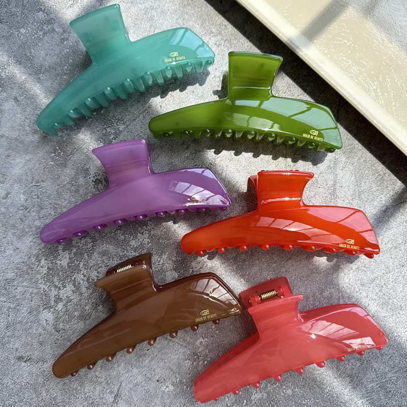 韩国进口AZNAVOUR/GRAIN de BEAUTE简约气质糖果色盘发抓夹发抓夹