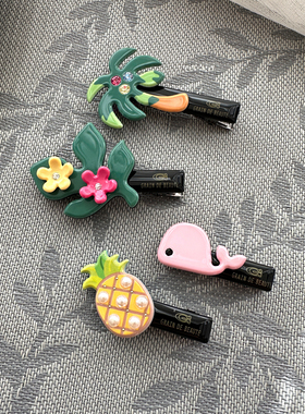 韩国AZNAVOUR/GRAIN de BEAUTE菠萝发夹边夹一字夹刘海夹鸭嘴夹