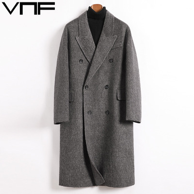 冬季长款双面羊毛牦牛绒混纺大衣