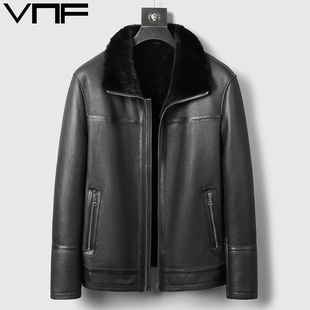 2025冬季新款原生态皮毛一体男士加厚防寒真皮皮衣绵羊皮羊毛皮草