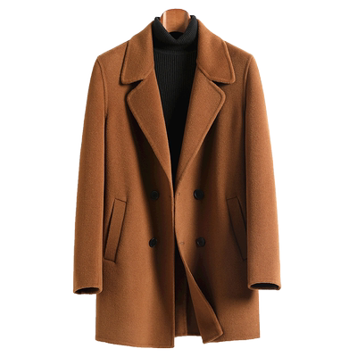 中长款纯羊毛秋冬时尚双面呢大衣