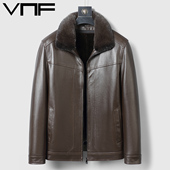 海宁冬季 真皮皮衣男皮毛一体水貂内胆短款 头层牛皮皮夹克皮貂外套