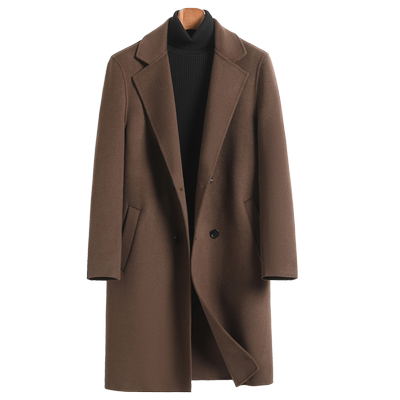 时尚中长款双面羊毛绒大衣外套