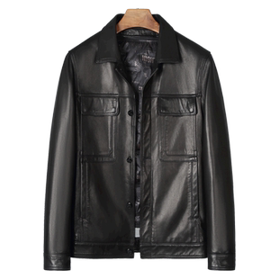 海宁冬季新款山羊皮皮衣男真皮可脱卸羽绒服青年皮夹克休闲外套潮