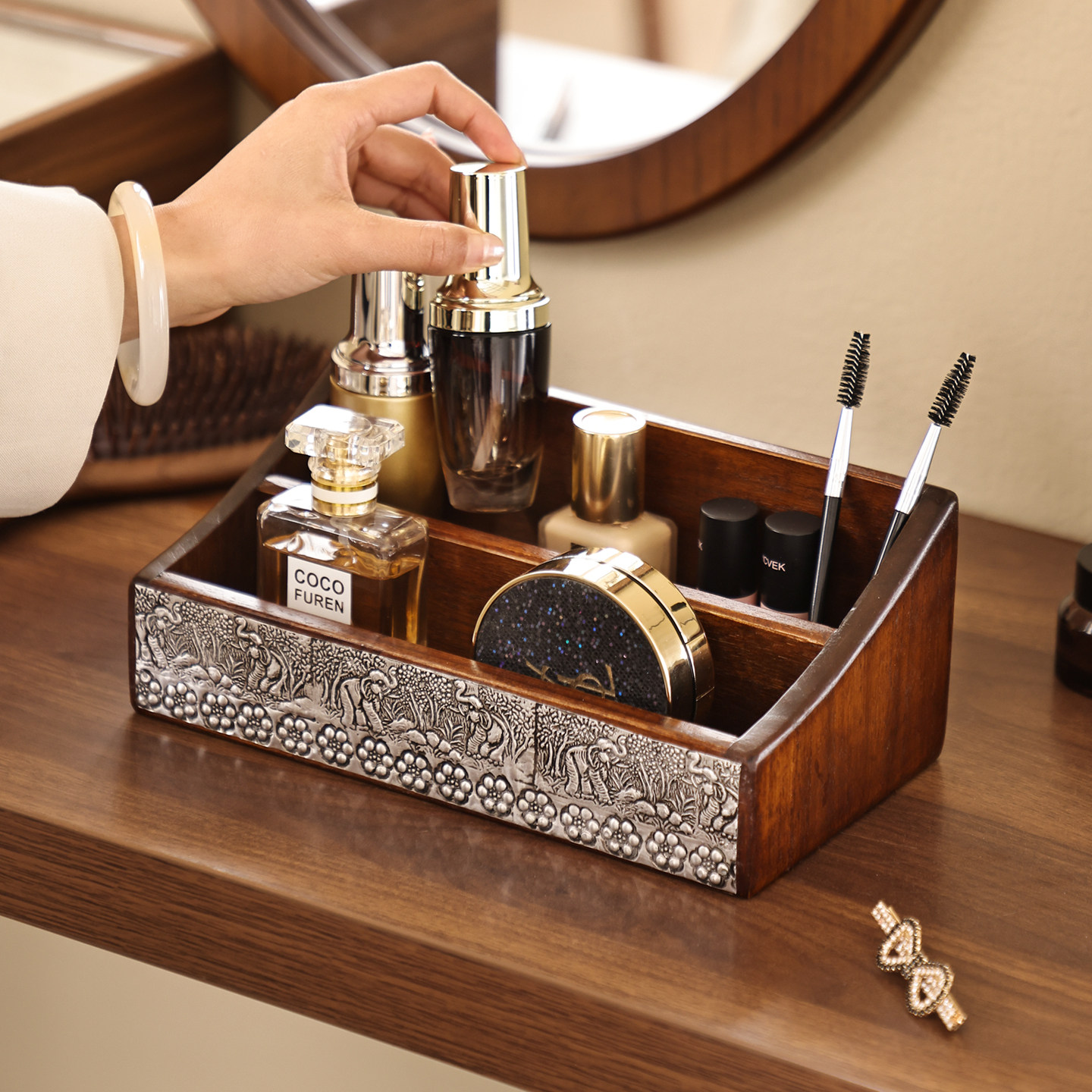 中式实木遥控器收纳盒实木客厅茶几现代轻奢办公室杂物桌面整理盒,收纳整理,桌面收纳盒,淘宝优惠券,粉丝福利购,淘宝优惠卷