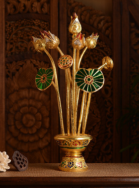 异丽东南亚风客厅玄关电视柜摆件