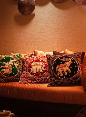 东南风格布艺泰国手工刺绣大象