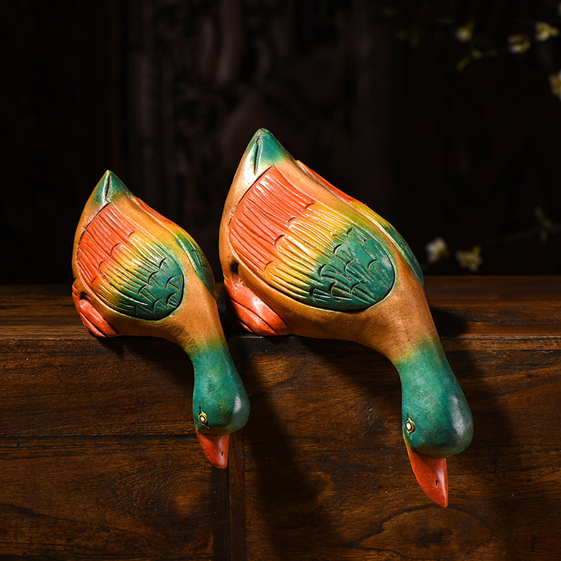 异丽东南亚风木制鸭子摆设工艺品