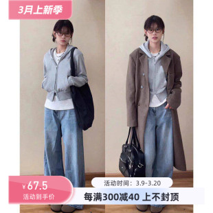 灰色短款拉链卫衣外套女连帽开衫修身韩系上衣外套装潮流卫衣