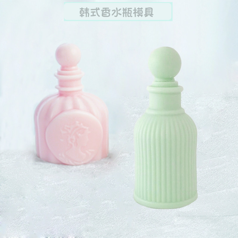 3D立体香水瓶欧式女人头硅胶模具装饰蜡烛车载香薰石膏慕斯巧克力