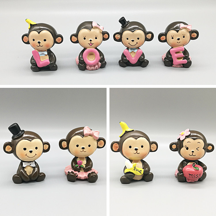 3D立体可爱卡通小猴子软陶手工皂食品巧克力慕斯蛋糕翻糖硅胶模具